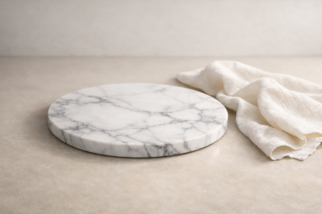 plateau marbre blanc